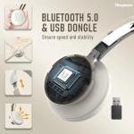 Bluetooth Headset, Wireless Headphones with Microphone Noise Canceling & USB Dongle