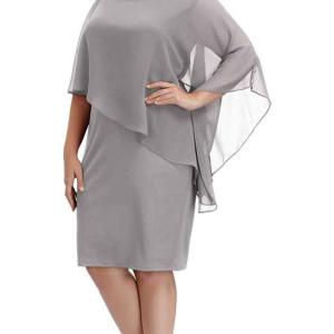 Women's Sleeves Cape Pencil Dress