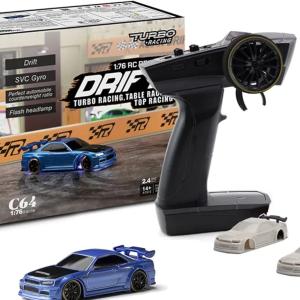 Turbo Racing 1:76 Scale Drift RC Car with Gyro Mini Full Proportional RTR 2.4GHZ Remote Control