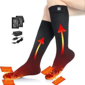 SNOW DEER Heated Socks,Upgraded 7.4V Rechargeable Battery Electric Socks